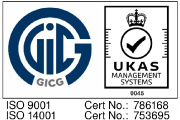 ISO 9001：Cert No.786168 / ISO 14001：Cert No.753695